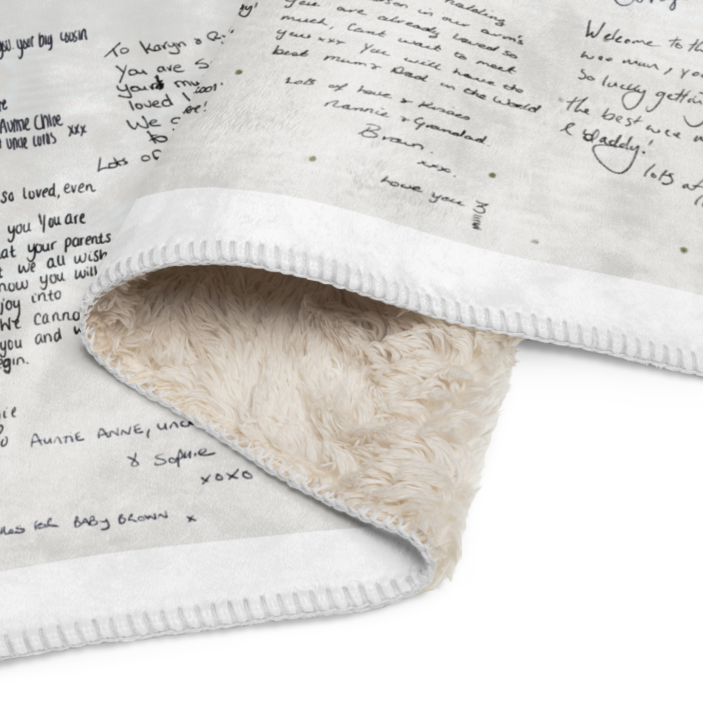 CardtoCozy snuggle print blanket – Original Handwriting & Card Design Keepsake Blanket (Sherpa)